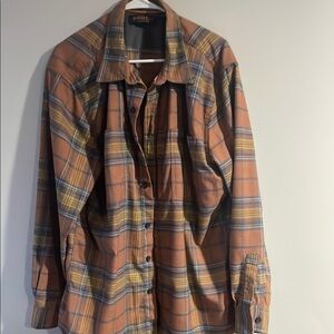 Ridgecut Orange Plaid Button-Up Shirt- XL